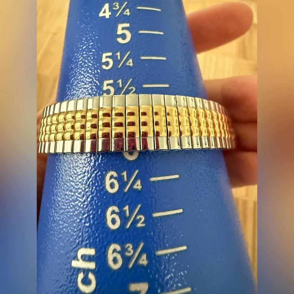 Caravelle by Bulova ladies hexagonal two tone dress watch NEW BATTERY